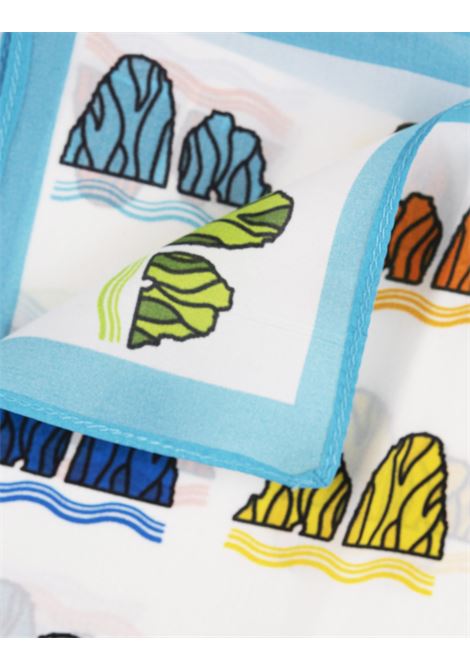 813 (OTTO TREDICI) Pochette In Seta Con Pattern Faraglioni in Azzurro/Multicolore - 813 (OTTO TREDICI) Outlet