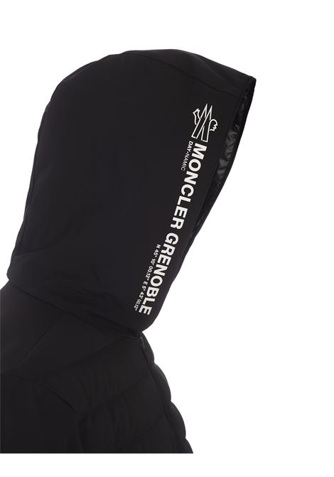 MONCLER GRENOBLE Felpa Imbottita Nera Con Zip e Stampa Logata - MONCLER GRENOBLE Vendite Flash