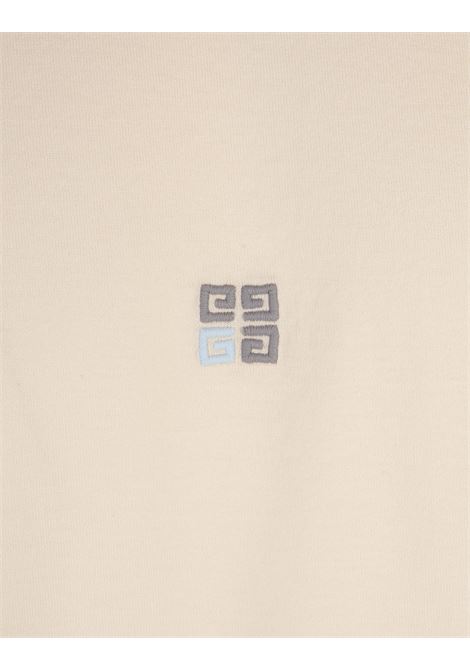 GIVENCHY T-Shirt Avorio Con Logo 4G Bicolore - GIVENCHY Negozio