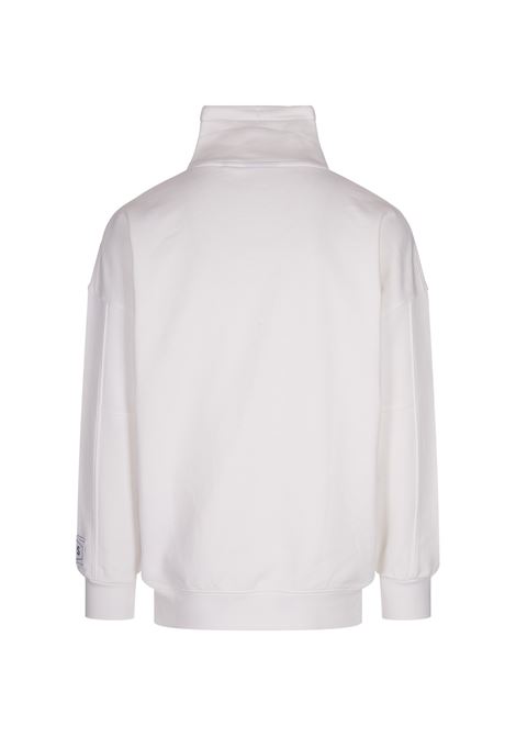 BOSS Felpa a Collo Alto Bianca Con Patch Logo - BOSS Vendita