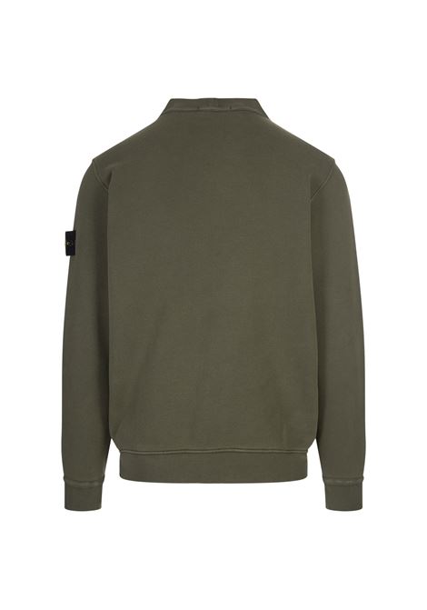 STONE ISLAND Felpa In Cotone Organico Con Struttura Diagonale ed Effetto "OLD" - STONE ISLAND Pezzi Unici
