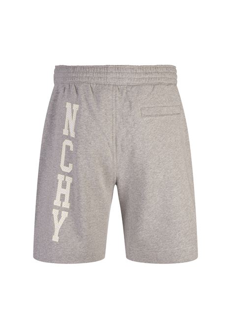 GIVENCHY Bermuda Grigio Chiaro Melange Con Patch Logo - GIVENCHY Soddisfazione Garantita