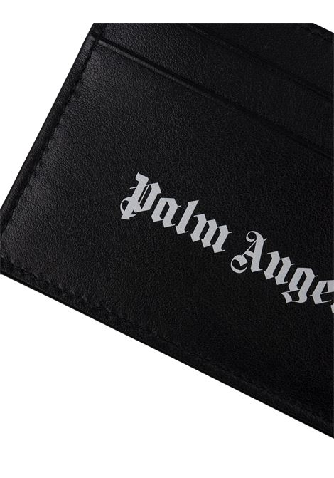 PALM ANGELS Portacarte In Pelle Nera Con Stampa Logo - PALM ANGELS Affare Del Giorno