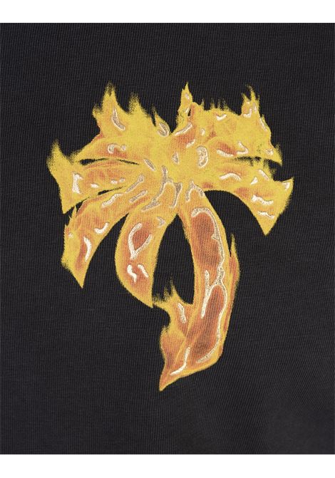 PALM ANGELS T-Shirt Burning Palm Nera - PALM ANGELS Prezzo Ridotto