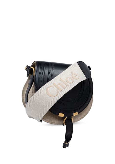 CHLOÉ Borsa Saddle Piccola Marcie In Lino e Pelle - CHLOÉ 2025