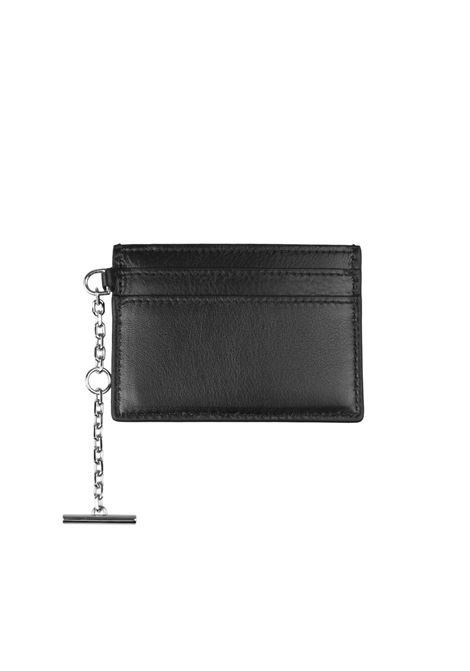 ALEXANDER MCQUEEN Portacarte Sling In Nero e Argento - ALEXANDER MCQUEEN In Linea