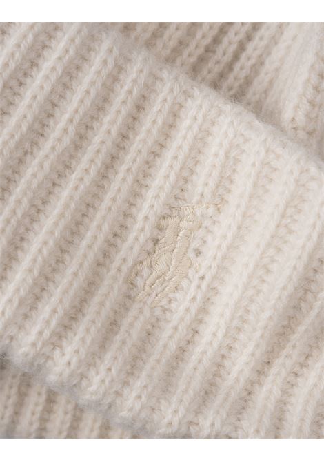 RALPH LAUREN Berretto Bianco In Lana e Cashmere Con Pony Ricamato - RALPH LAUREN Spedizione Gratuita