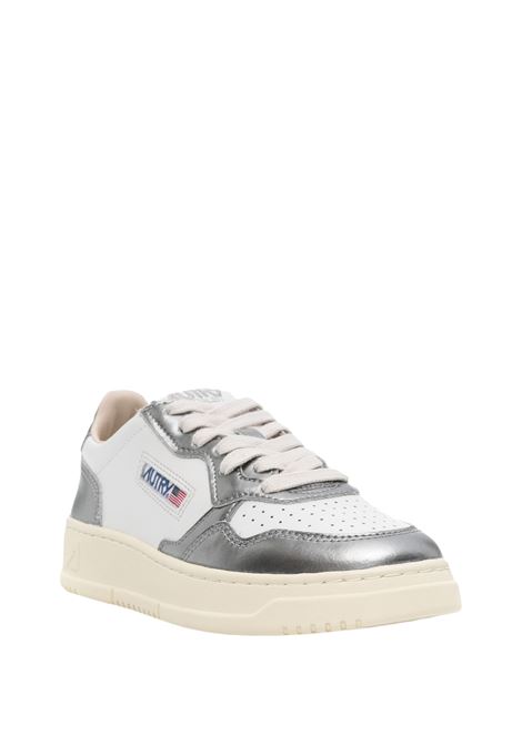 AUTRY Sneakers Medalist Low In Pelle Bianca e Metallizzata Steel - AUTRY Acquista Ora