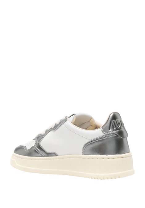 AUTRY Sneakers Medalist Low In Pelle Bianca e Metallizzata Steel - AUTRY Acquista Ora