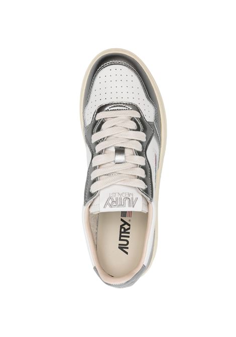 AUTRY Sneakers Medalist Low In Pelle Bianca e Metallizzata Steel - AUTRY Acquista Ora
