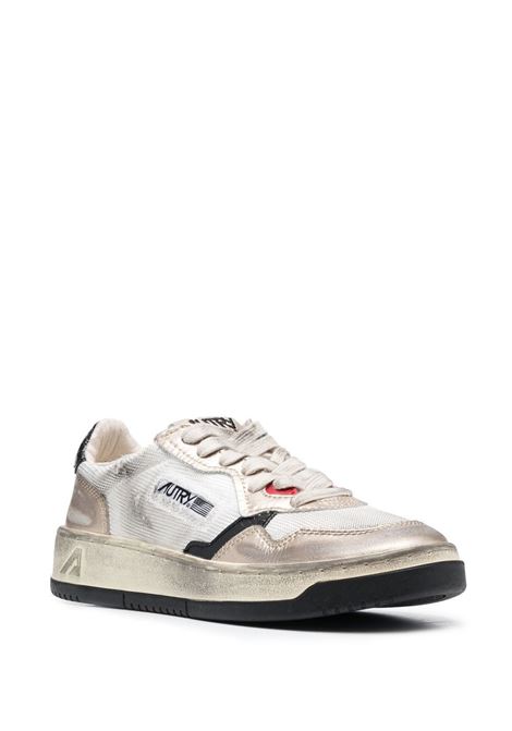 AUTRY Sneakers Medalist Low Super Vintage In Mesh e Suede Bianco e Oro - AUTRY Moda