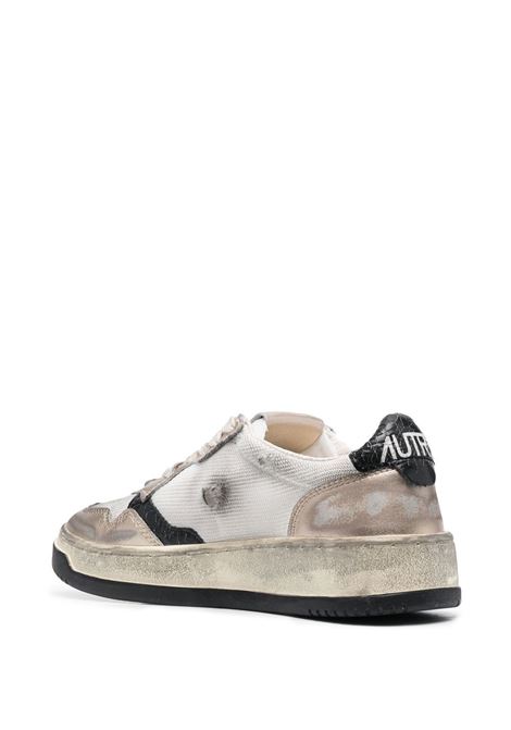 AUTRY Sneakers Medalist Low Super Vintage In Mesh e Suede Bianco e Oro - AUTRY Moda
