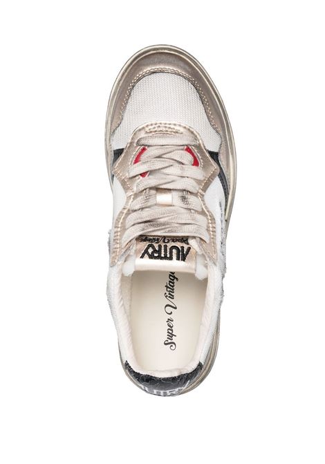 AUTRY Sneakers Medalist Low Super Vintage In Mesh e Suede Bianco e Oro - AUTRY Moda
