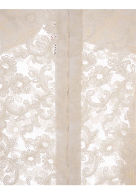 ERMANNO SCERVINO Top Bianco a Coste Con Pizzo Floreale - ERMANNO SCERVINO In Linea