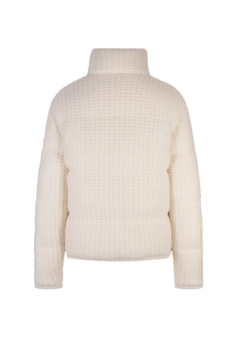 MONCLER Cardigan Imbottito Bianco In Lana e Alpaca - MONCLER Nuovo