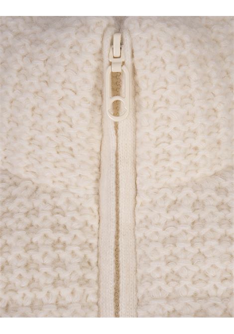 MONCLER Cardigan Imbottito Bianco In Lana e Alpaca - MONCLER Nuovo
