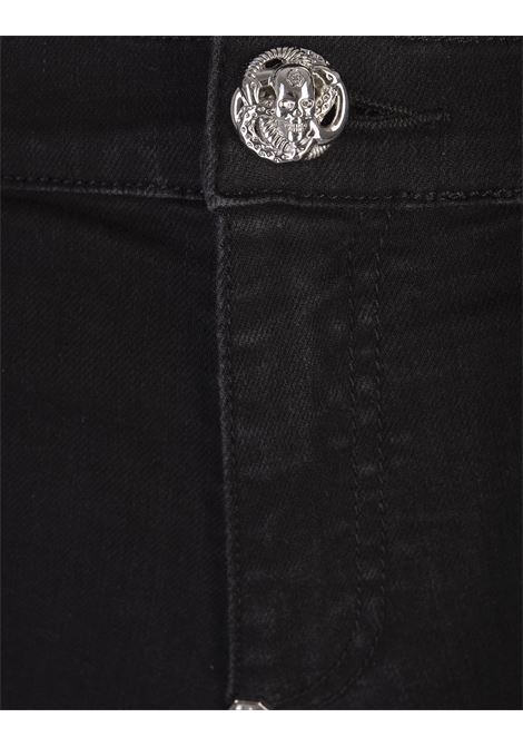 PHILIPP PLEIN Pantaloni Jegging Hexagon a Vita Alta In Denim Nero - PHILIPP PLEIN Convenienza