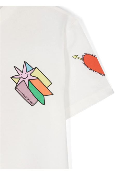 STELLA MCCARTNEY KIDS T-Shirt Bianca Con Grafica Stelle Cadenti - STELLA MCCARTNEY KIDS Economico