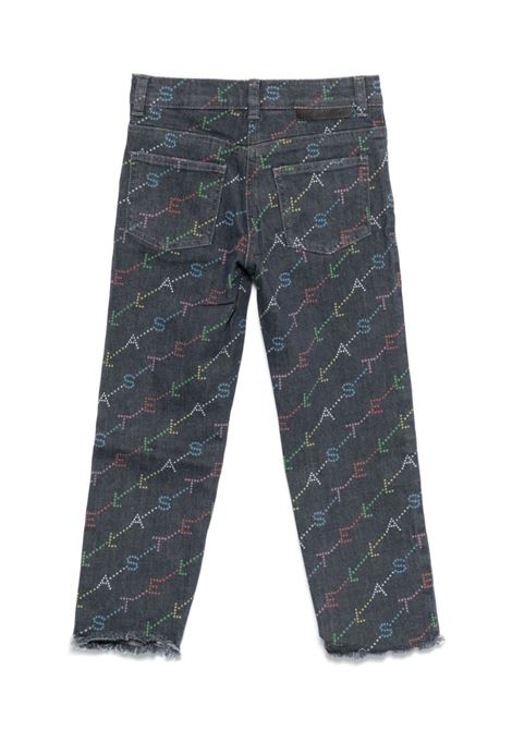STELLA MCCARTNEY KIDS Jeans in Denim Grigio con Motivo Logo - STELLA MCCARTNEY KIDS Outlet