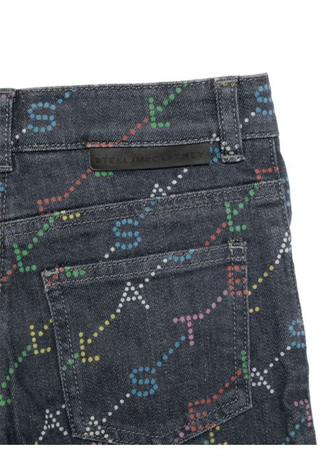 STELLA MCCARTNEY KIDS Jeans in Denim Grigio con Motivo Logo - STELLA MCCARTNEY KIDS Outlet