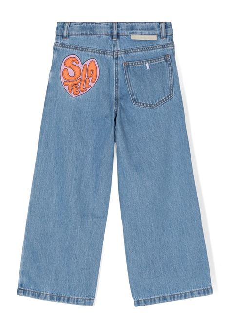STELLA MCCARTNEY KIDS Jeans in Denim con Lavaggio Vintage e Gamba Dritta - STELLA MCCARTNEY KIDS In Vendita
