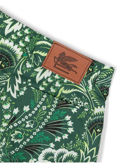 ETRO KIDS Shorts In Denim Verde Con Motivo Paisley - ETRO KIDS Hotsell
