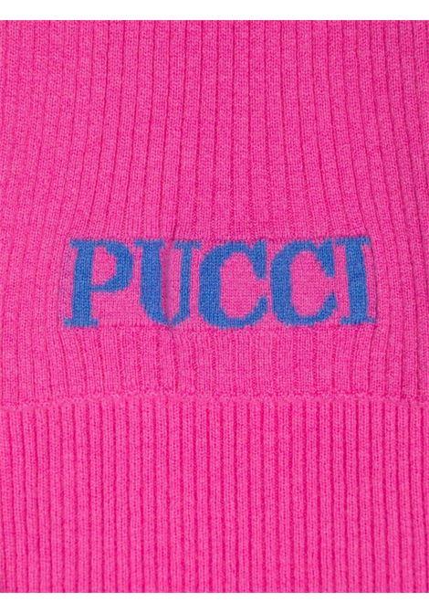 EMILIO PUCCI JUNIOR Sciarpa a Coste Fucsia Con Logo Azzurro - EMILIO PUCCI JUNIOR 2025