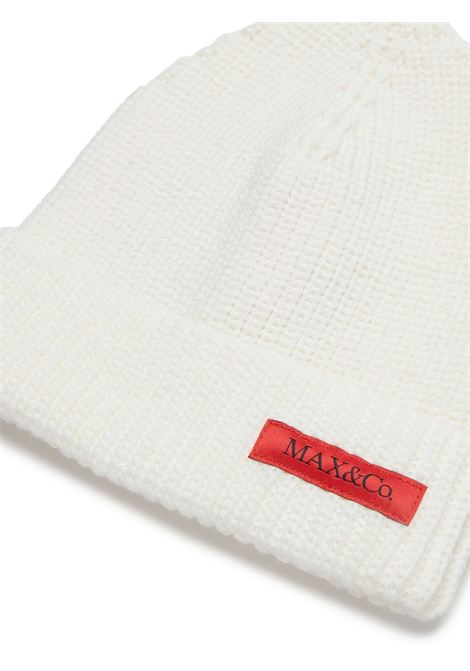 MAX&CO. KIDS Berretto Bianco Con Etichetta Logo - MAX&CO. KIDS Qualità Garantita