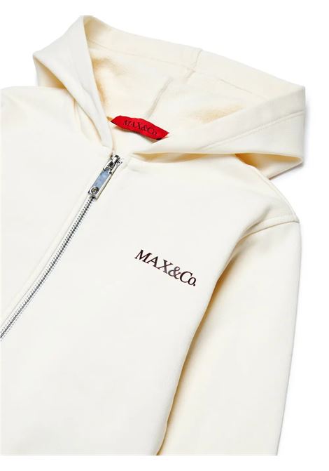 MAX&CO. KIDS Felpa Zip-Up Bianc Con Logo e Cappuccio - MAX&CO. KIDS Sottocosto