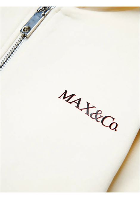 MAX&CO. KIDS Felpa Zip-Up Bianc Con Logo e Cappuccio - MAX&CO. KIDS Sottocosto