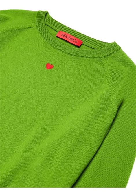 MAX&CO. KIDS Pullover In Lana Verde Con Cuore - MAX&CO. KIDS Presa