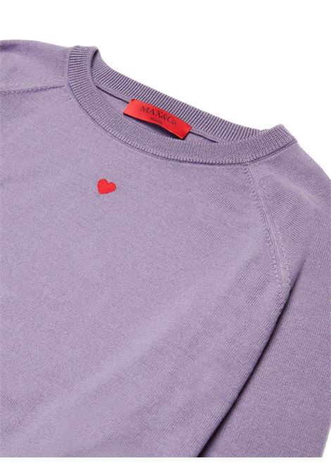 MAX&CO. KIDS Pullover In Lana Lilla Con Cuore - MAX&CO. KIDS Offerta