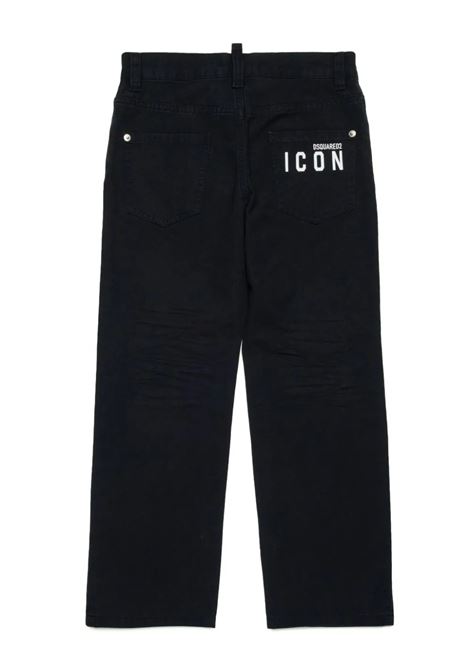 DSQUARED2 KIDS Jeans a Gamba Dritta Neri Ccon Logo Icon Dsquared2 - DSQUARED2 KIDS Online