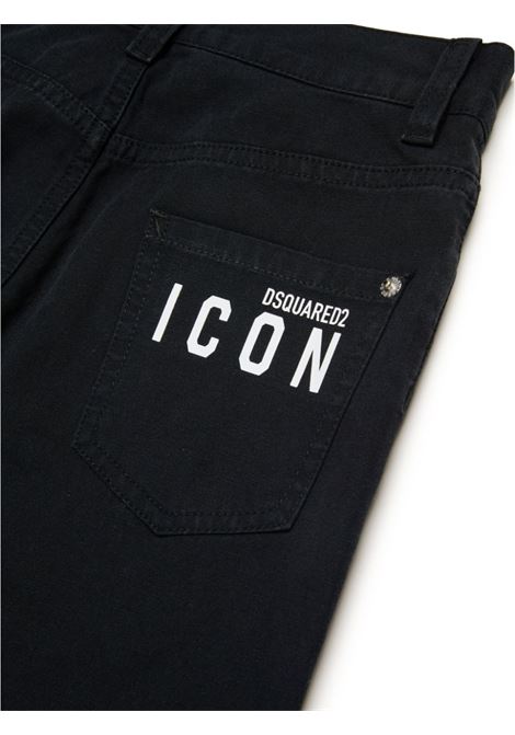 DSQUARED2 KIDS Jeans a Gamba Dritta Neri Ccon Logo Icon Dsquared2 - DSQUARED2 KIDS Online