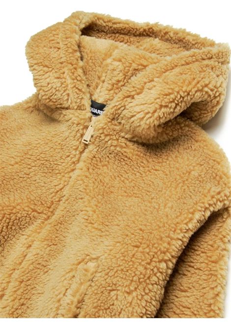 DSQUARED2 KIDS Giacca Con Cappuccio Icon In Teddy Beige - DSQUARED2 KIDS Fino al 65% di sconto