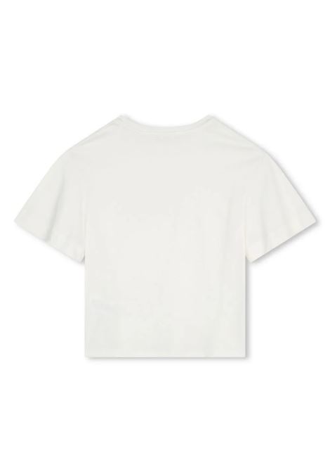 CHLOÉ KIDS T-Shirt Bianca Con Stampa Logo e Stelle - CHLOÉ KIDS Offerte