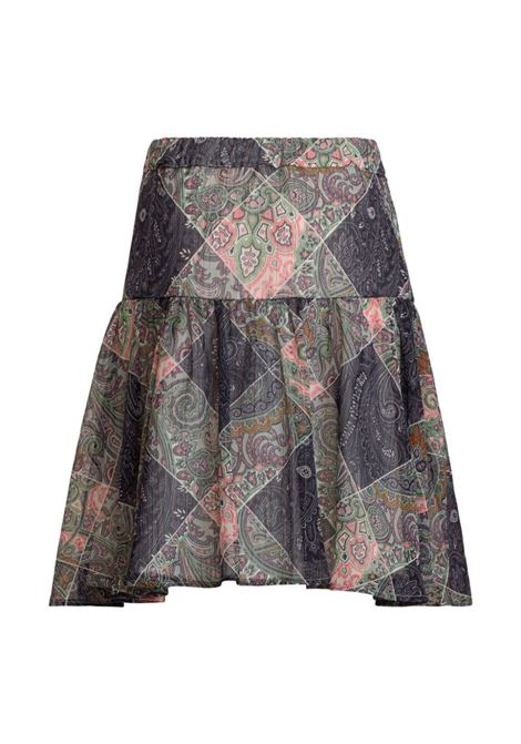 ETRO KIDS Gonna In Crepon Paisley Blu Navy - ETRO KIDS Italy