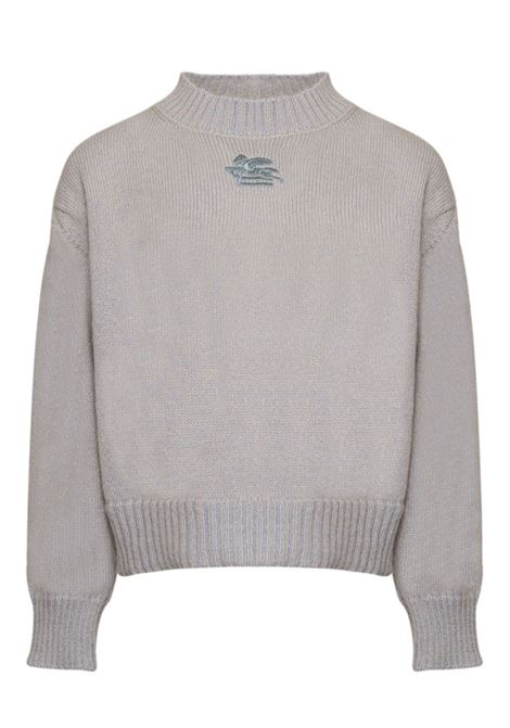 ETRO KIDS Maglione In Lana Azzurra Con Logo - ETRO KIDS 50% di sconto per tempo limitato