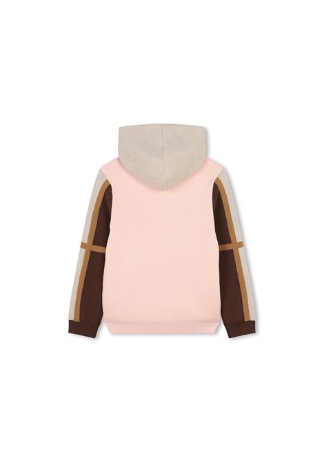 CHLOÉ KIDS Felpa Zip-Up Washed Pink Con Cappuccio - CHLOÉ KIDS Spedizione Gratuita