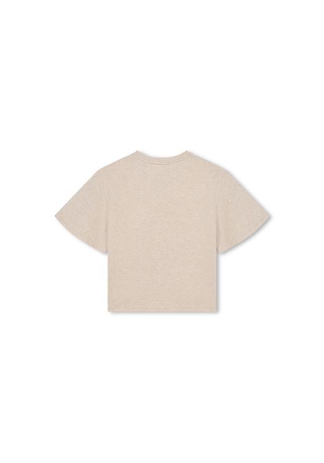 CHLOÉ KIDS T-Shirt Beige Marl Con Ricamo Botanico - CHLOÉ KIDS Pezzi Unici