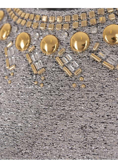 RABANNE Top Crop In Lame' Argento Con Borchie - RABANNE Online