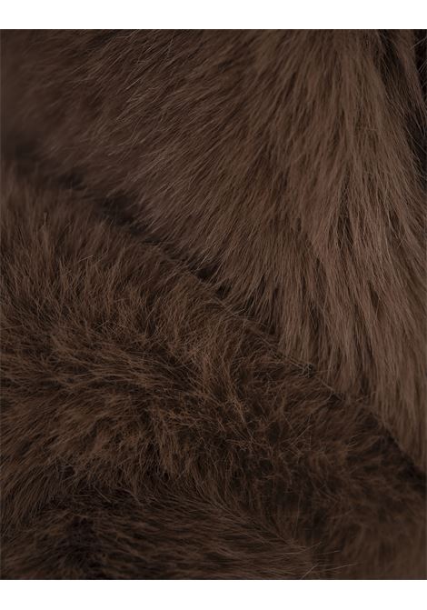 GIUSEPPE DI MORABITO Cappotto Lungo In Finta Pelliccia Marrone Con Spilla - GIUSEPPE DI MORABITO Negozio online di fabbrica
