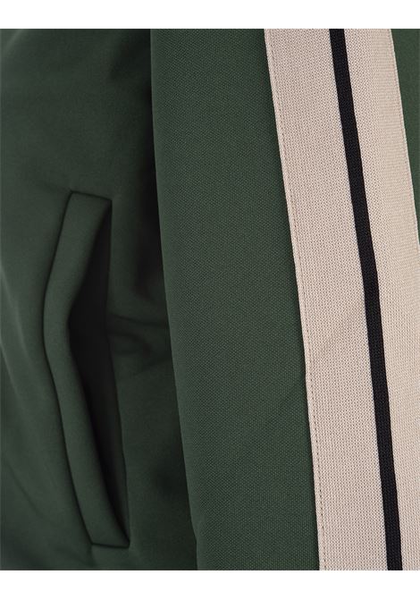PALM ANGELS Felpa Zip-Up Verde Foresta Con Logo - PALM ANGELS Prezzo di fabbrica