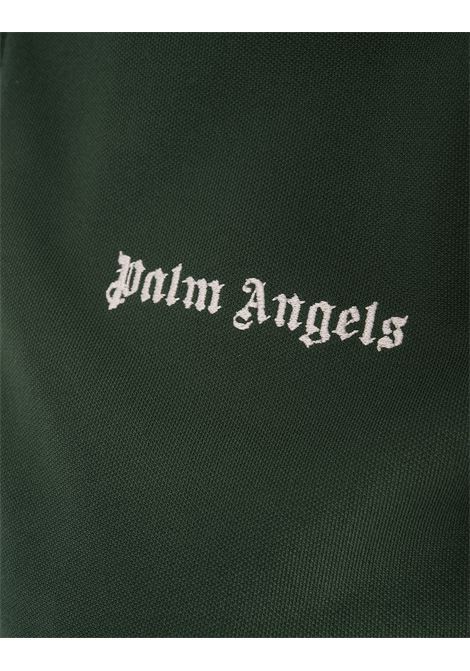 PALM ANGELS Felpa Zip-Up Verde Foresta Con Logo - PALM ANGELS Prezzo di fabbrica