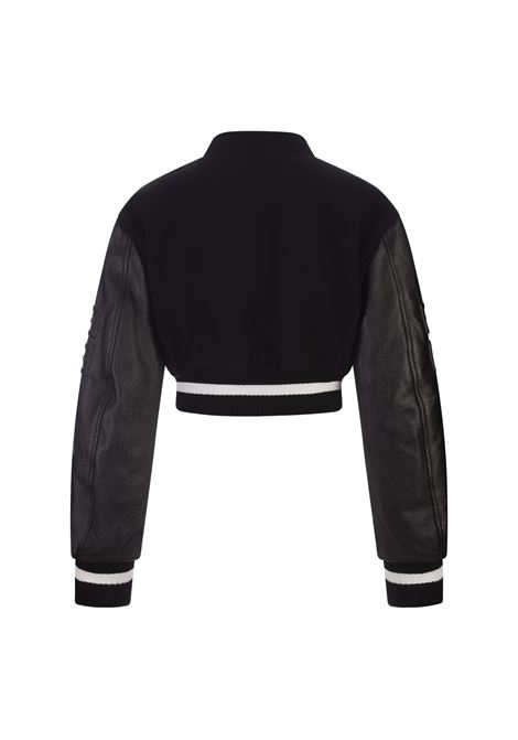 GIVENCHY Bomber Corto GIVENCHY Nero In Lana e Pelle - GIVENCHY Flash Sale