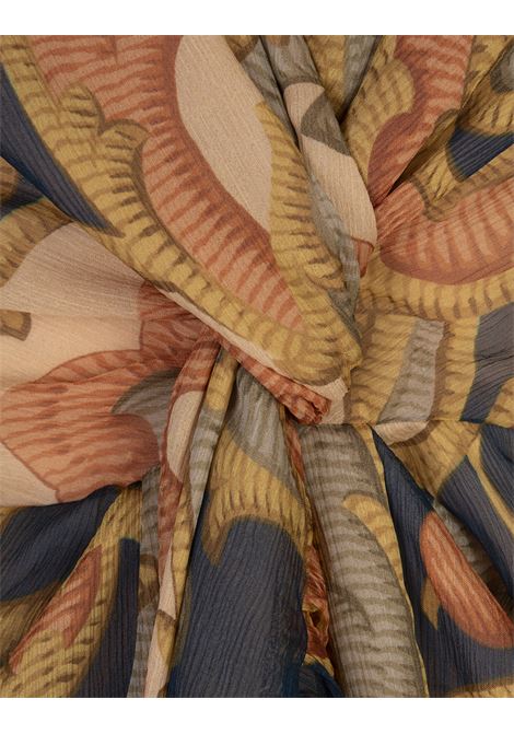ETRO Abito Midi In Seta Blu Navy Stampata - ETRO Black Friday