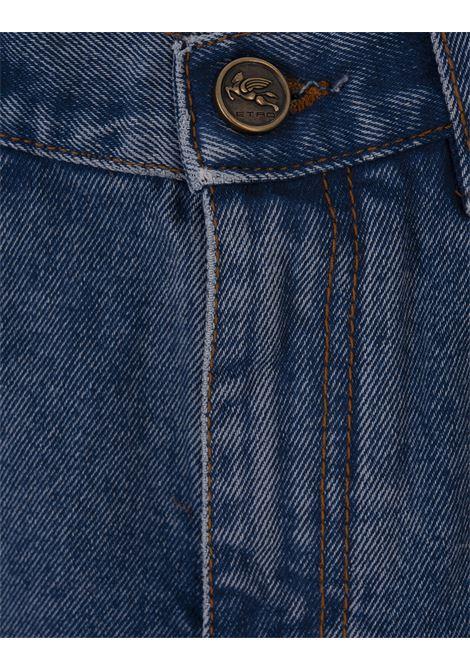 ETRO Shorts In Denim Blu a Vita Alta - ETRO Offerta Pasqua