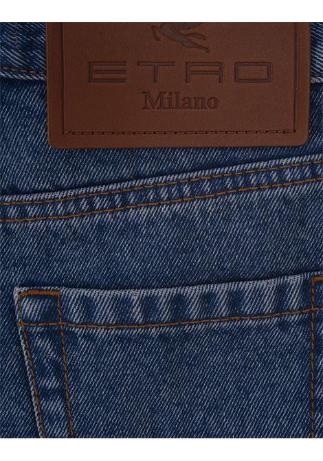 ETRO Shorts In Denim Blu a Vita Alta - ETRO Offerta Pasqua