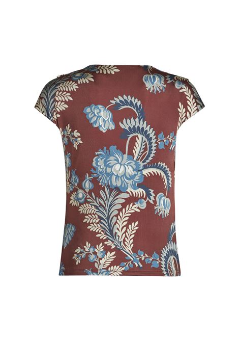 ETRO Top In Jersey Stampato Bordeaux - ETRO Vendita calda