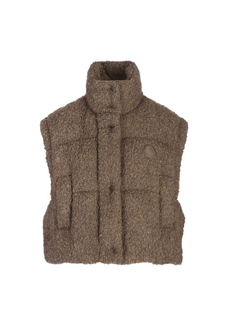 MONCLER Piumino 2 in 1 in Tweed Cytinelle Beige - MONCLER Online Outlet